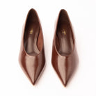 Coffee Brown pumps for women, both shoes from the front