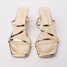 Gold kitten heel mules for women – Forever Shoe Bazar