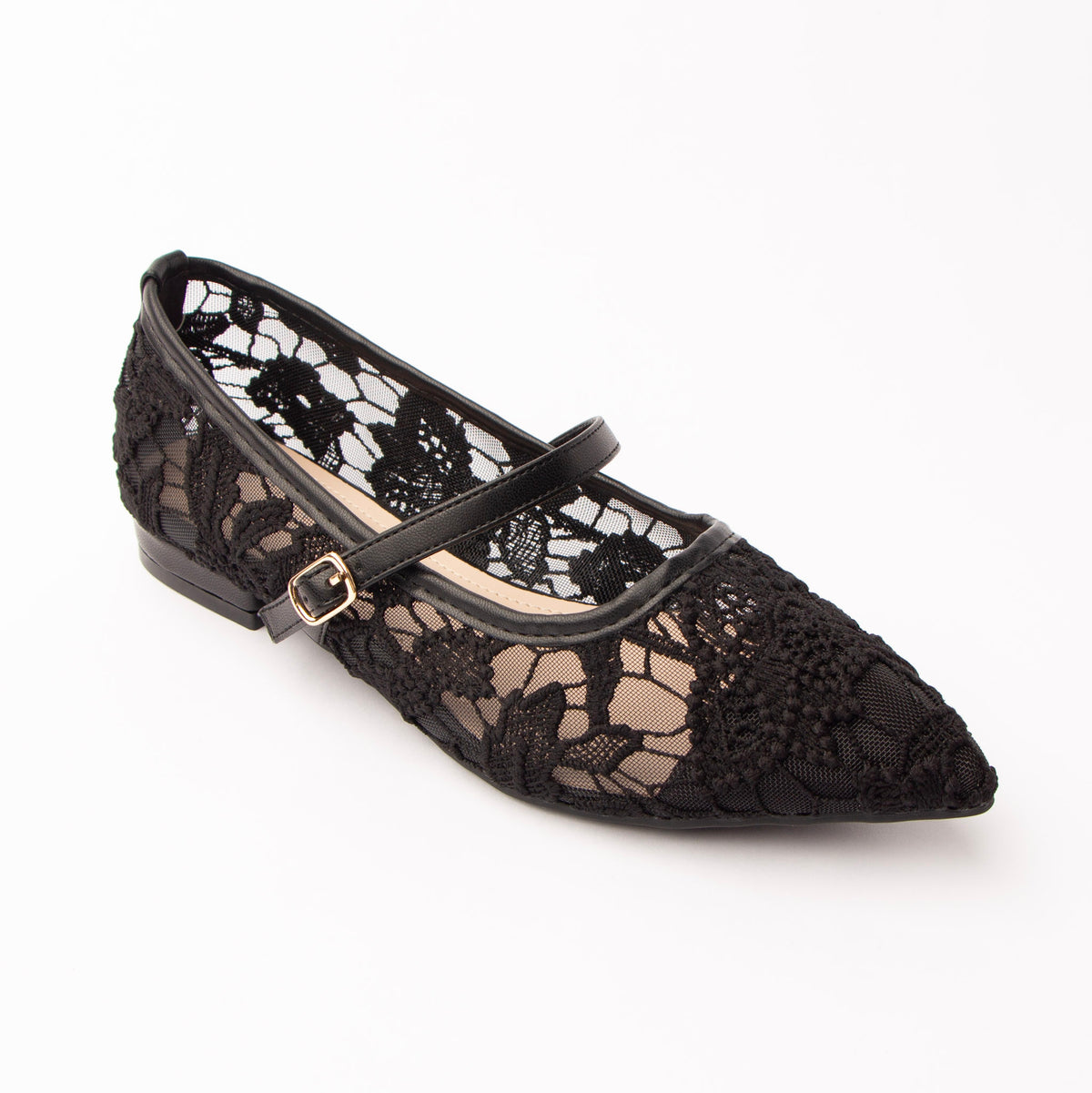 Black Mary Janes for women, three-quarter view