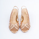 Champagne peep toe heels for women – Forever Shoe Bazar