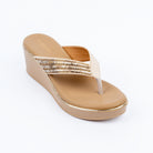 Beige platform heel sandals styled for casual wear