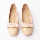 Khaki woven ballerina flats styled for everyday wear