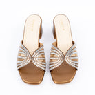 Bronze block heel mules for women – Forever Shoe Bazar