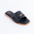 Black textured ballet flats for women, subtly textured upper