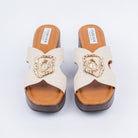 Beige platform heel mules for women – Forever Shoe Bazar