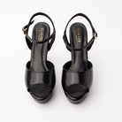 Black peep toe platform heels for women – Forever Shoe Bazar