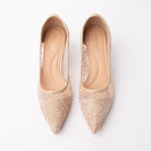 Khaki embroidered mesh pumps for women – Forever Shoe Bazar