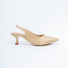 Beige pumps styled for casual wear