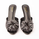 Black mules for women, both shoes from the front