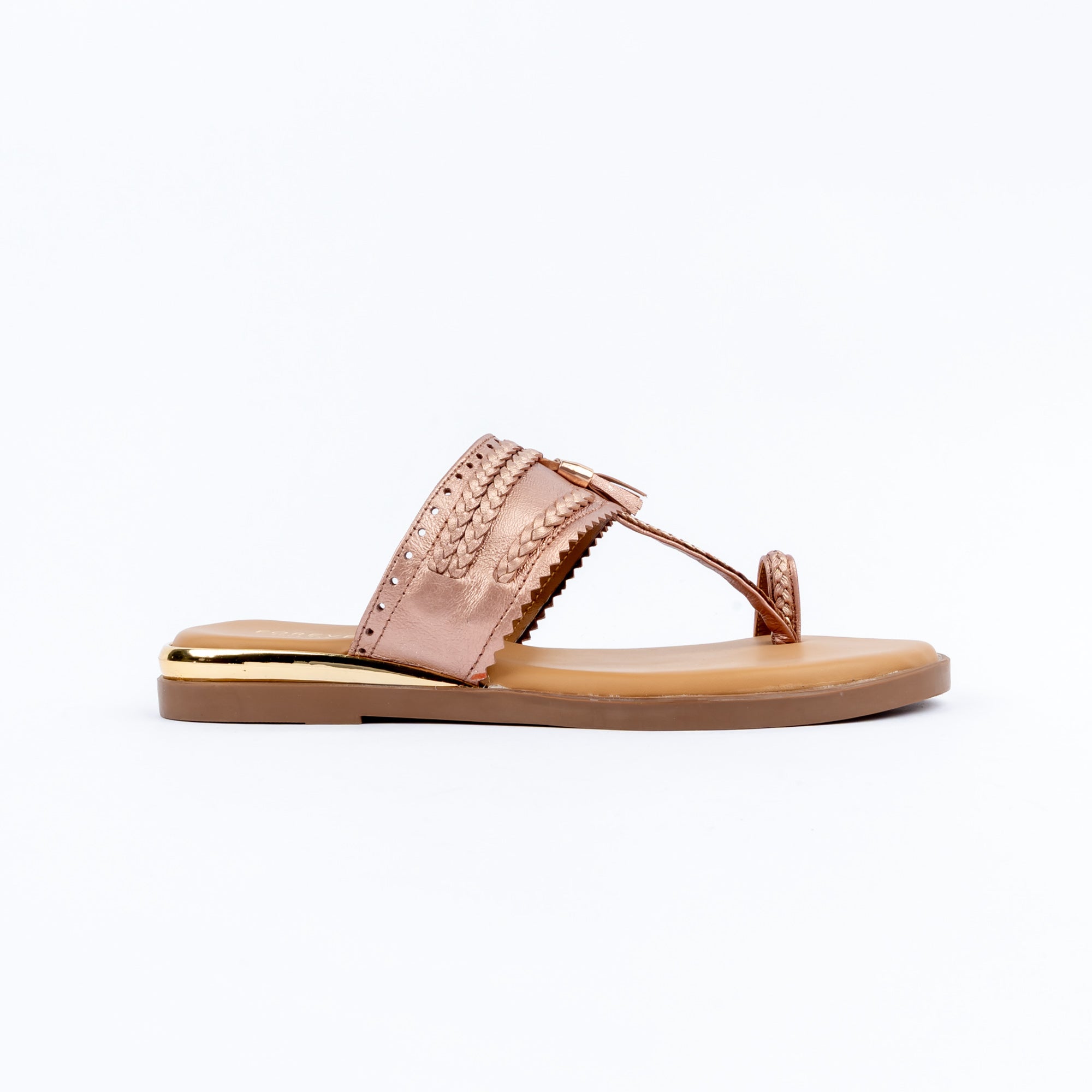 Champagne metallic ballet flats for women – Forever Shoe Bazar