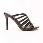 Black mules for women, side view
