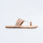 Champagne toe ring embellished flats for women – Forever Shoe Bazar