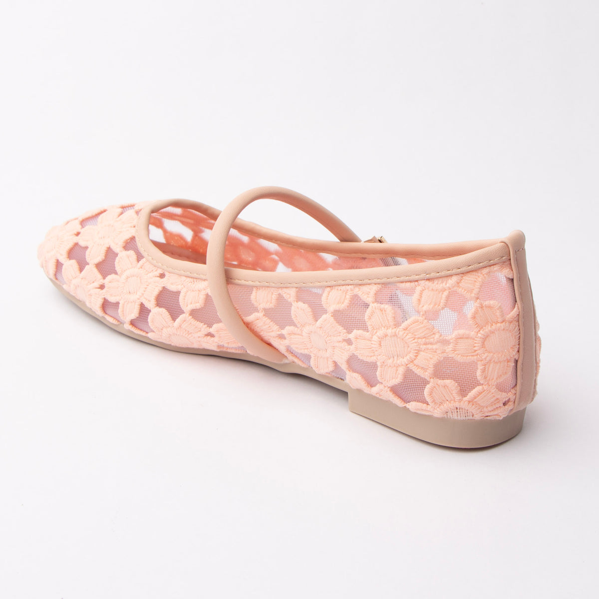 Pink flats for women, back view