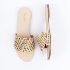 Gold party flats for women – Forever Shoe Bazar