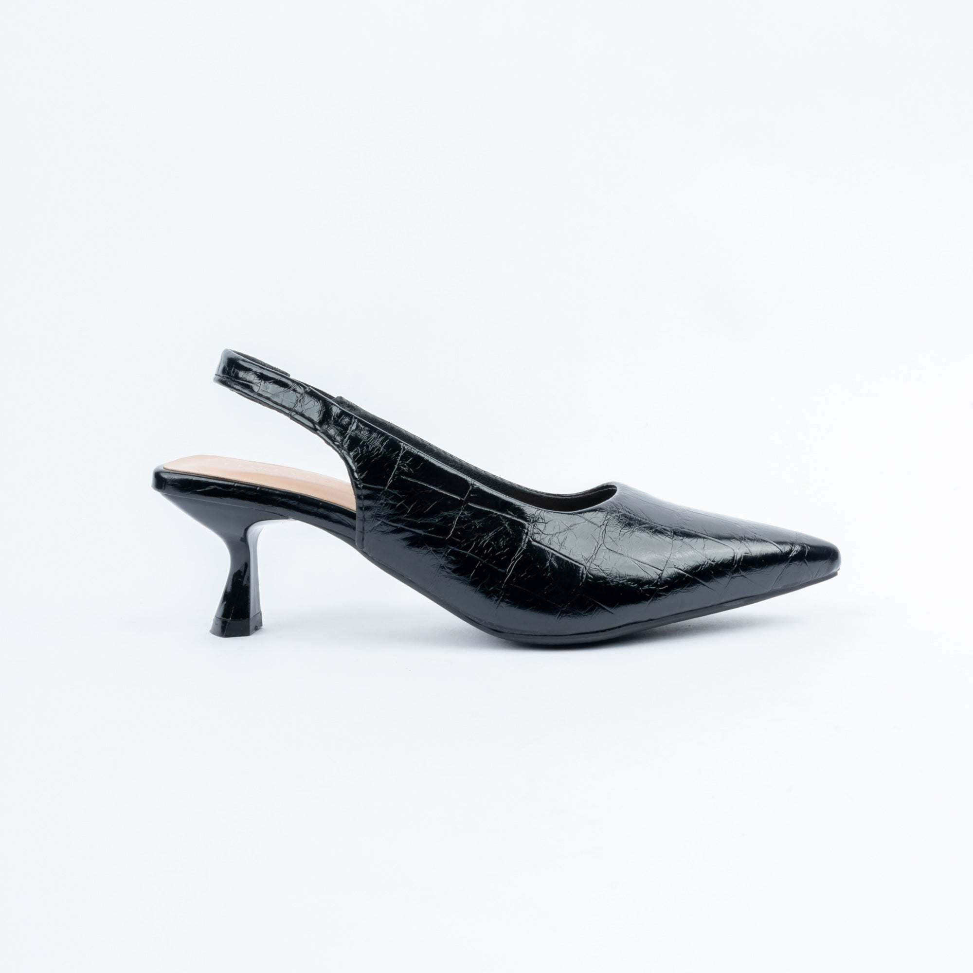 Black pumps styled for casual wear