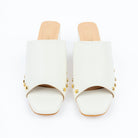White block heel mules for women – Forever Shoe Bazar