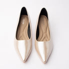 Beige pumps for women, both shoes from the front