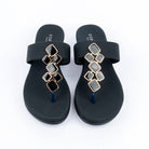 Black studded ballet flats for women, polished stud detailing