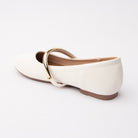 White flats for women, back view