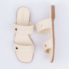 Cream dual strap ballet flats for women – Forever Shoe Bazar