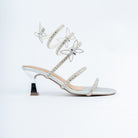 Silver block heel sandals for women – Forever Shoe Bazar