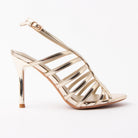 Gold sandals for women, side view
