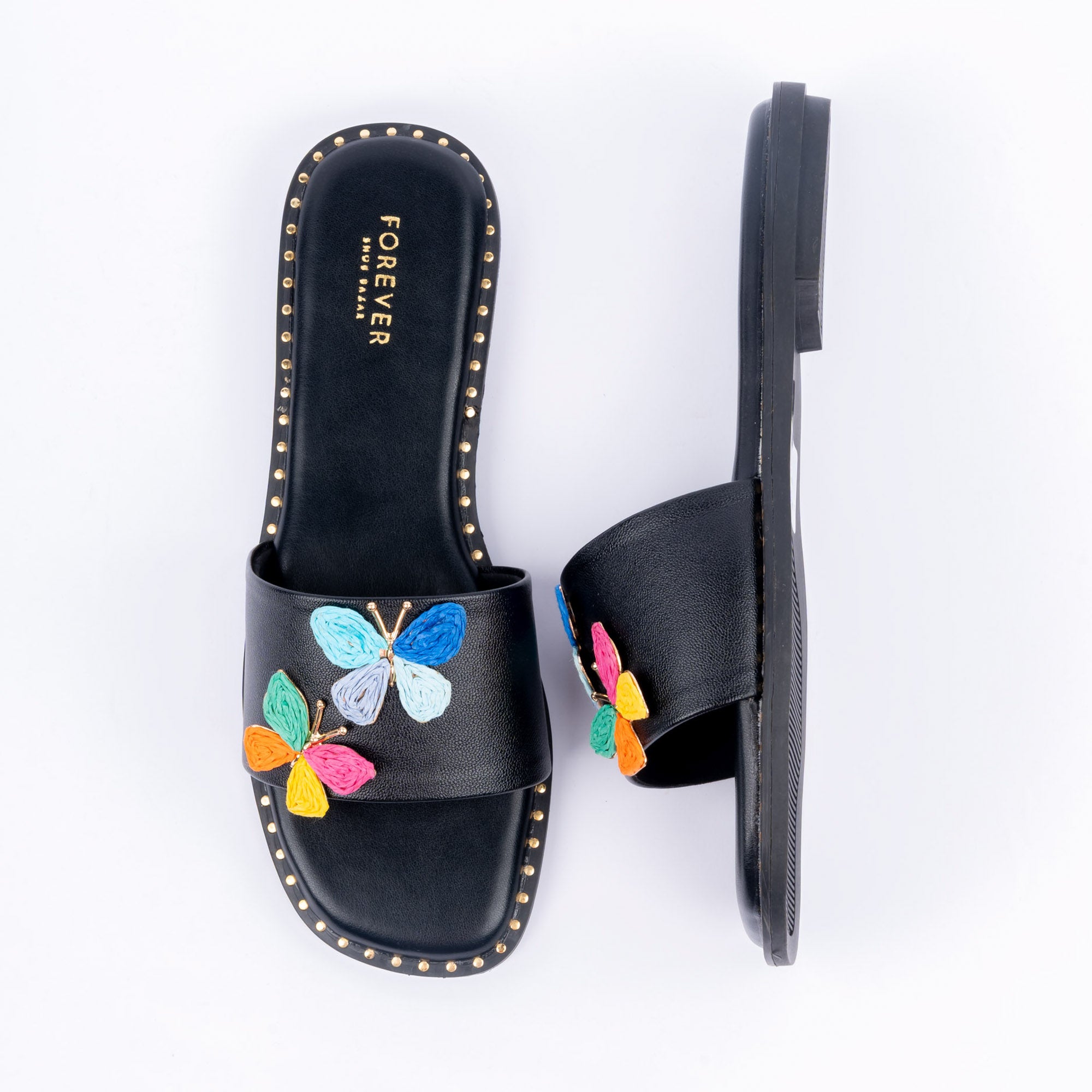 Black butterfly ballet flats for women – Forever Shoe Bazar
