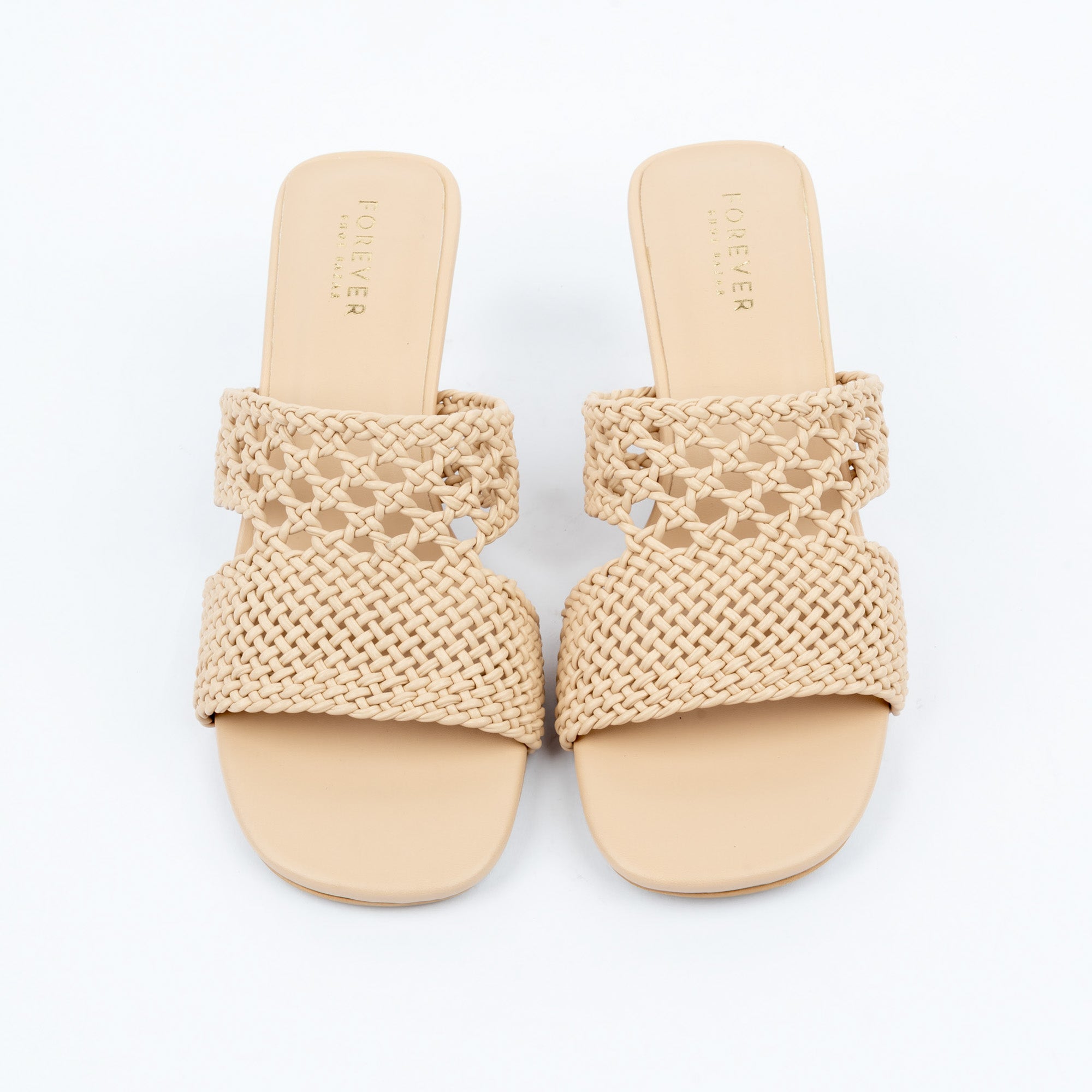Beige kitten heel mules for women – Forever Shoe Bazar
