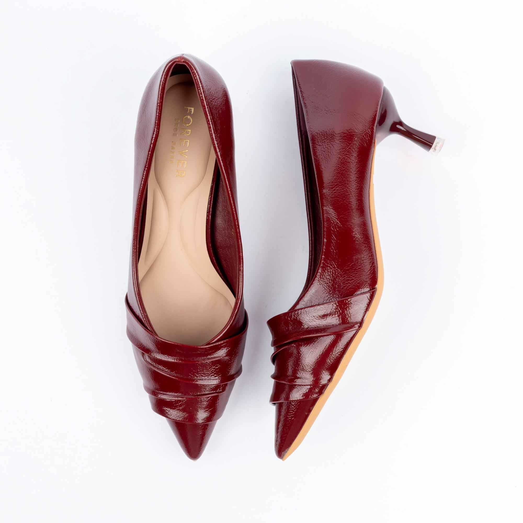 The Pleat Point - Maroon — view 6