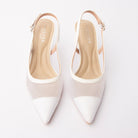 White pumps for women, both shoes from the front