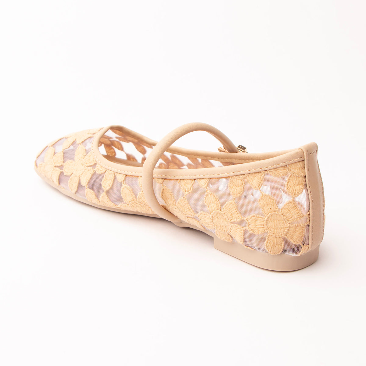 Khaki flats for women, back view