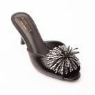 Black mules for women, three-quarter view
