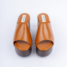 Camel wedge heel mules for women – Forever Shoe Bazar