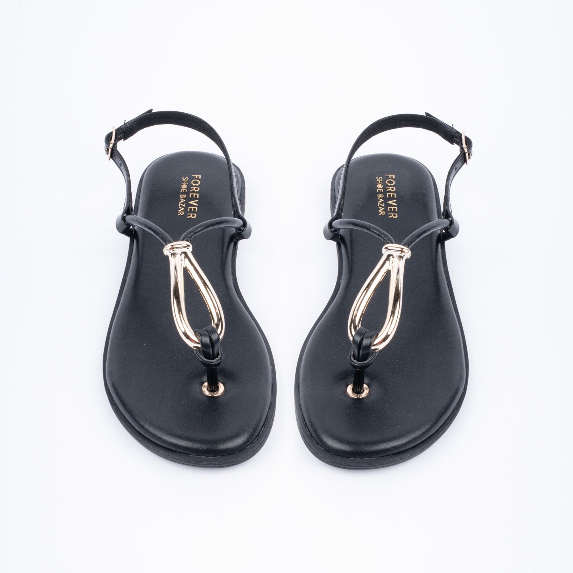 Black flat sandals for women – Forever Shoe Bazar
