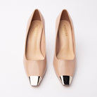 Nude metal toe cap stilettos for women – Forever Shoe Bazar