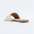 Gold flats for women with cushioned footbed, side view