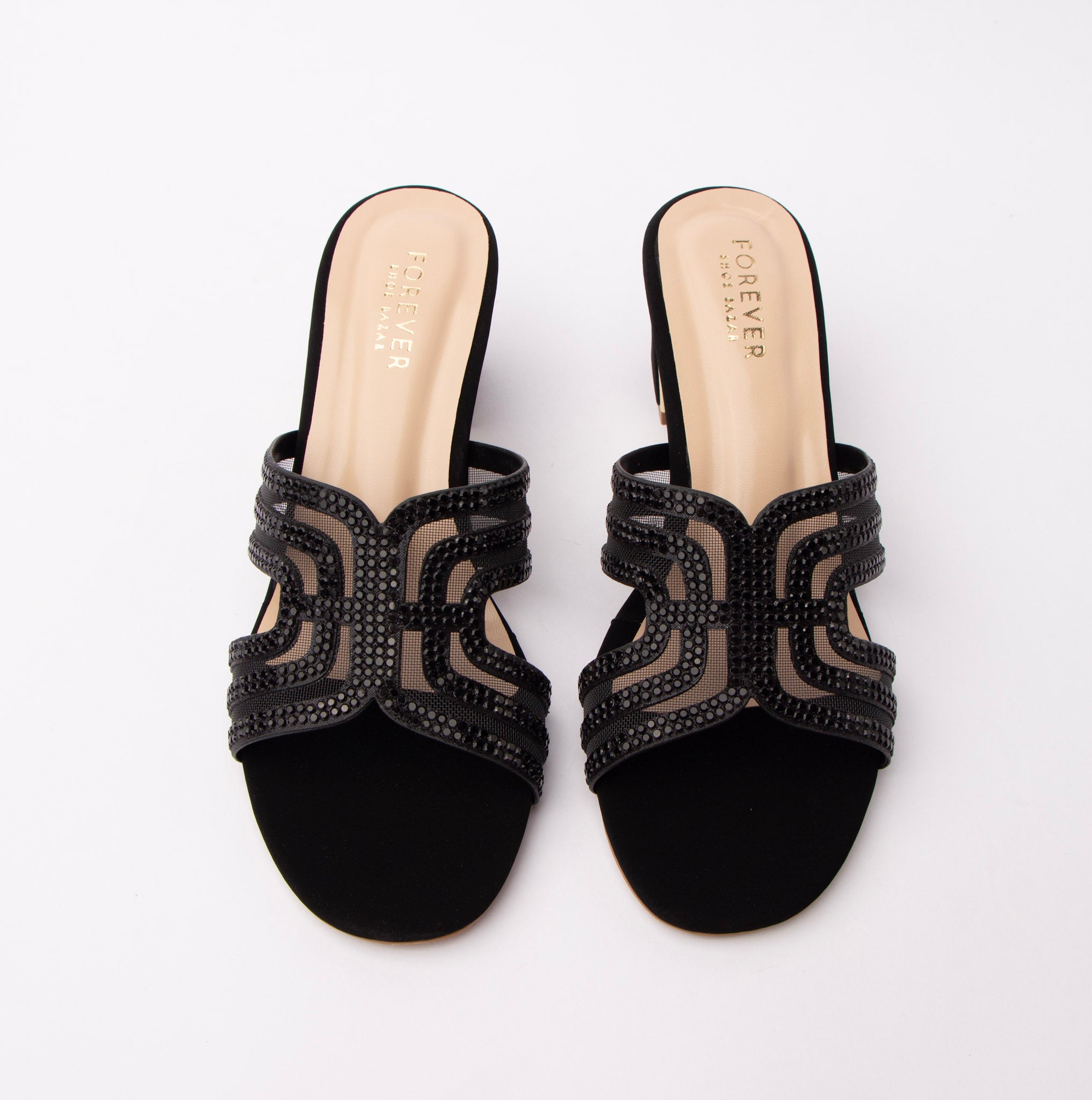 Black block heel mules for women – Forever Shoe Bazar