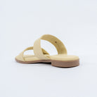 Yellow flats for women with cushioned footbed, side view