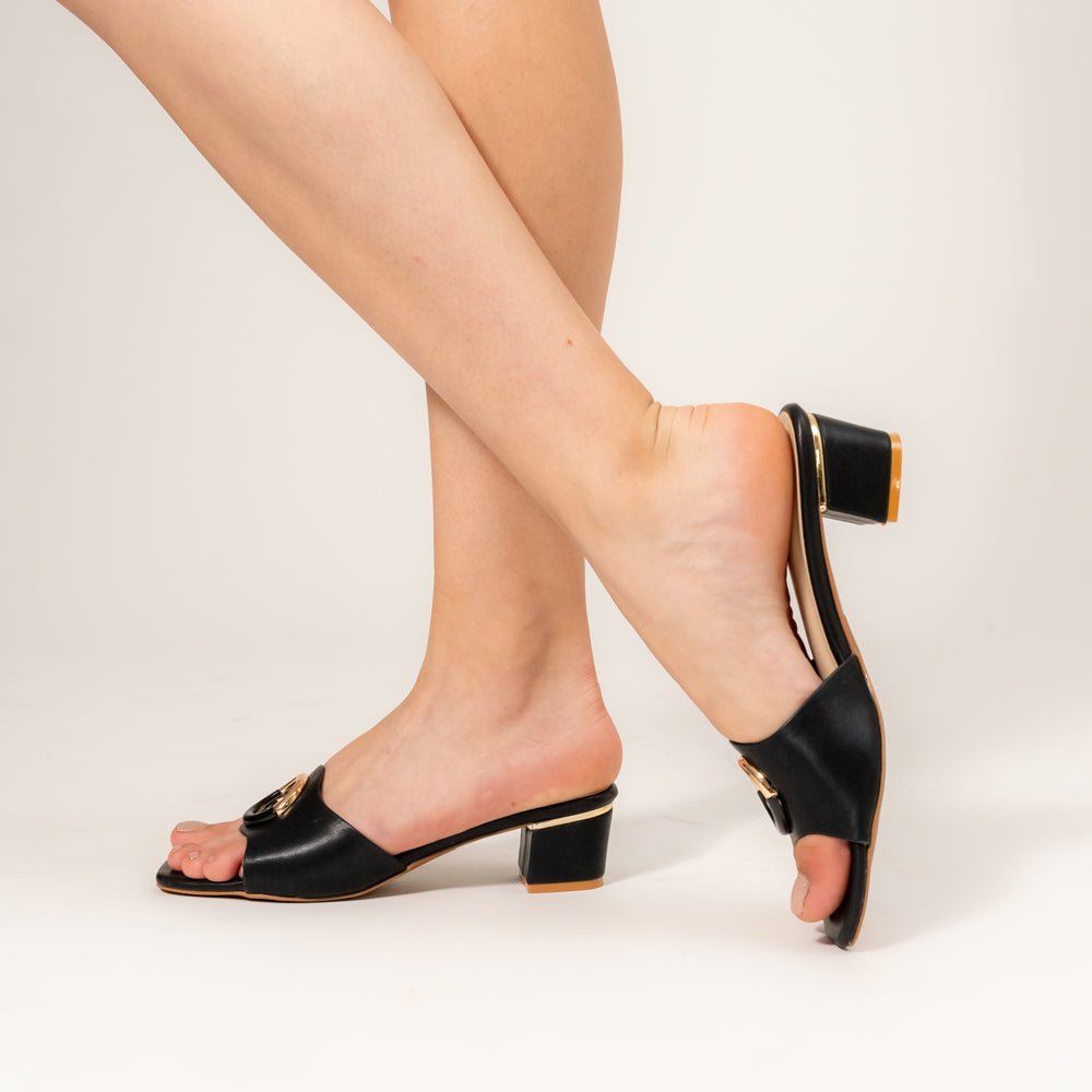 Imma Silent Assasin - Black Small Heel Slipper - view 2