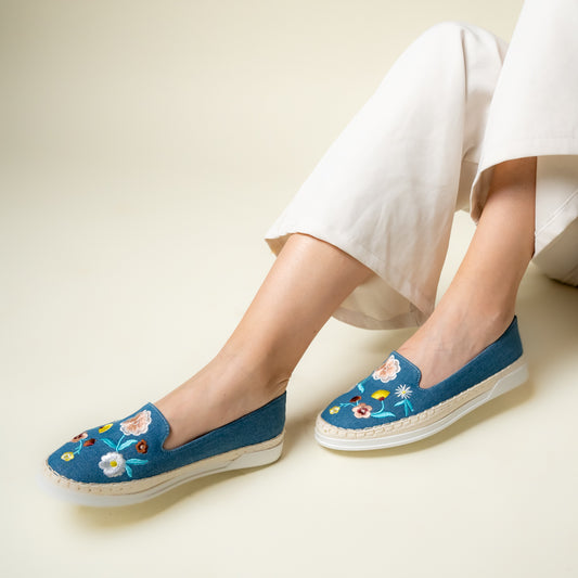 Roseline In Benaras - Blue Casual Espadrilles