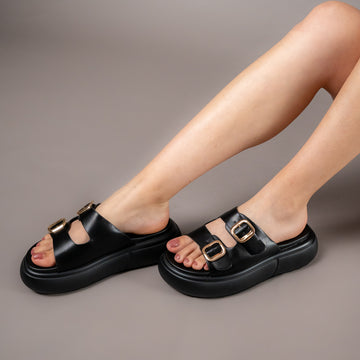 Step Into The Clouds - Black Casual Slipper
