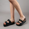 Cocooned In Comfort - Black Casual Platform Heel