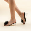 Blushing Floral Muse - Black Casual Slipper