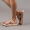 Eleven On Ten - Beige Casual Slipper with Rhinestones