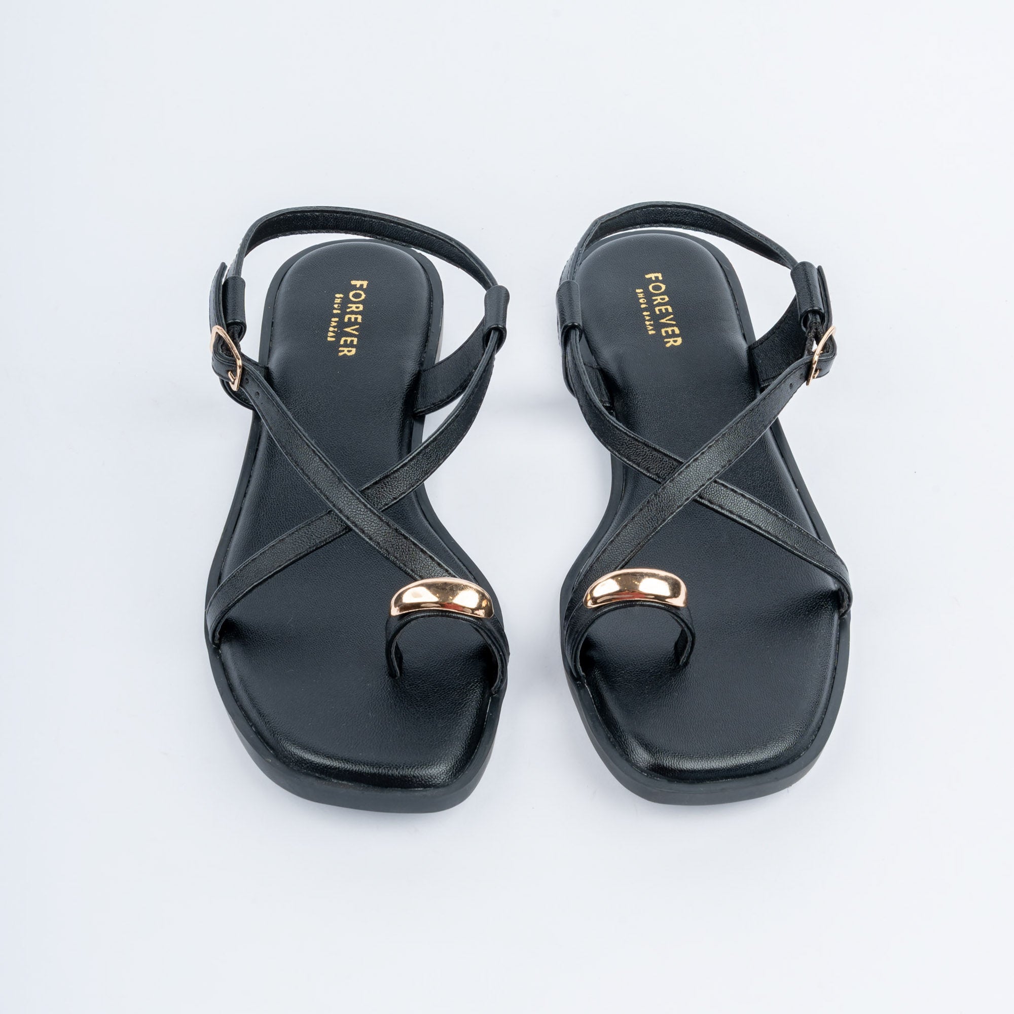 Black flat sandals for women – Forever Shoe Bazar