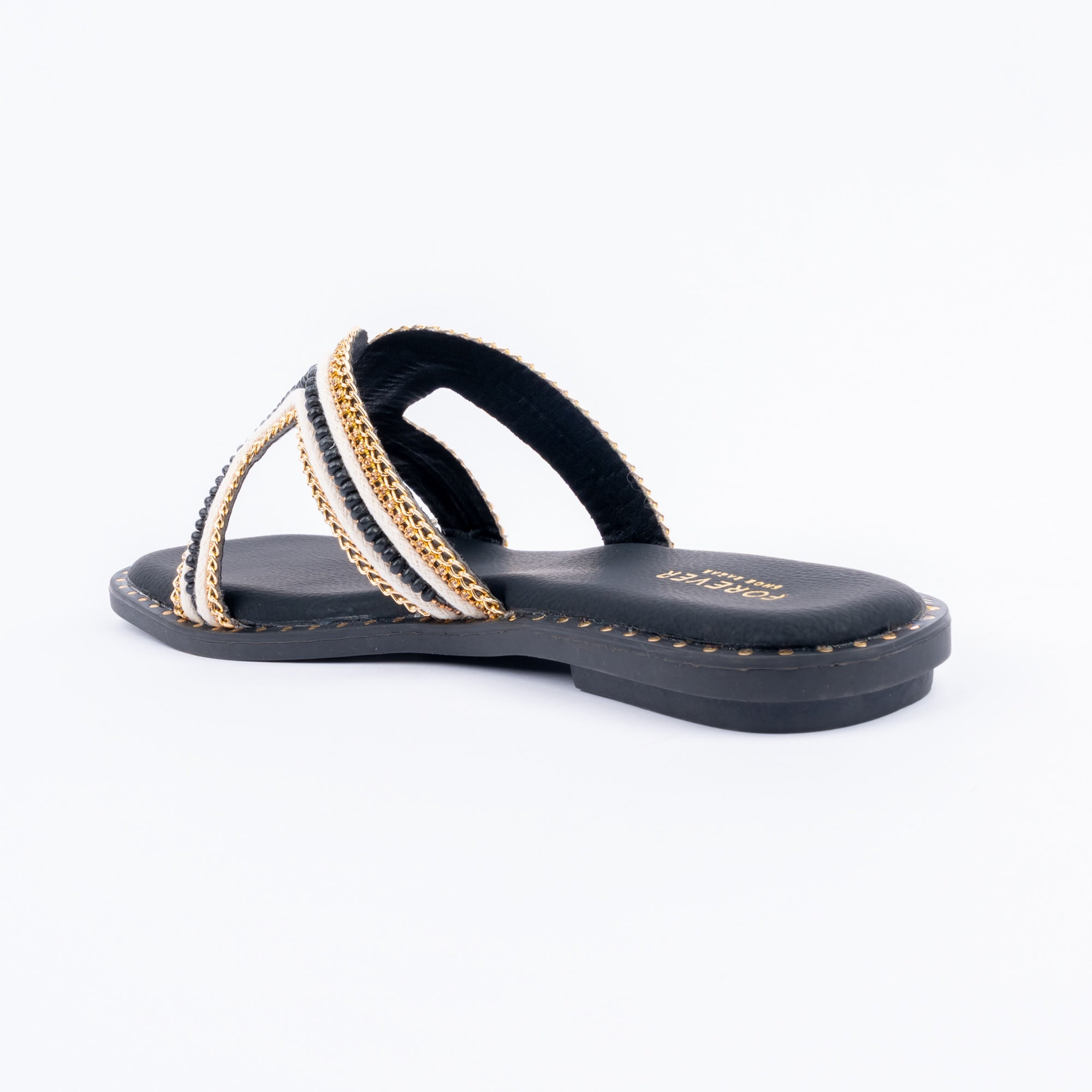 Black beaded ballet flats styled for everyday casual wear