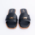 Black textured ballet flats styled for everyday casual wear