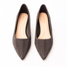 Black crystal kitten heel pumps styled for a party