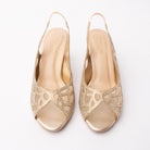 Gold embellished slingback pumps for women – Forever Shoe Bazar