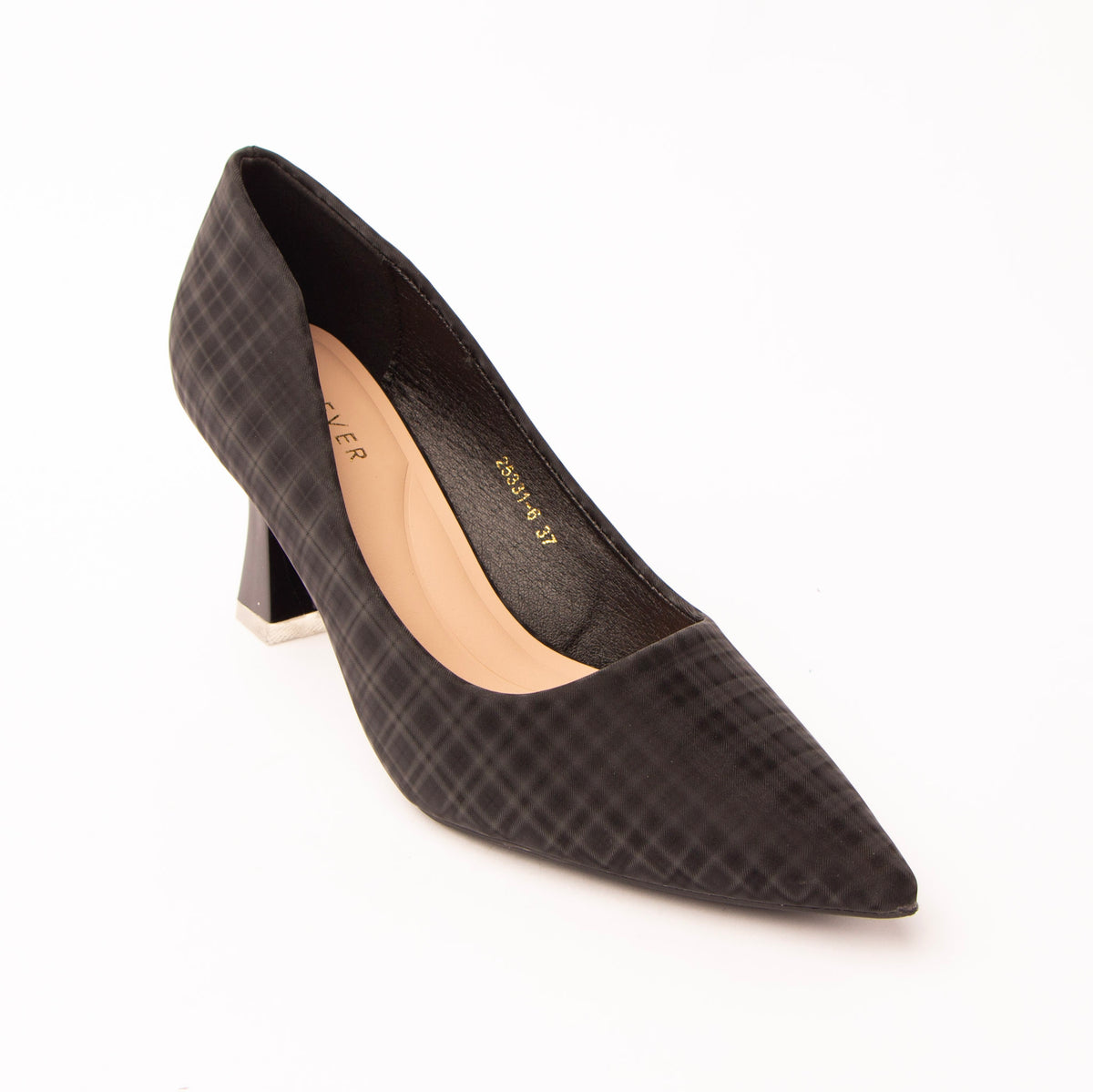Black check print court shoes for women – Forever Shoe Bazar